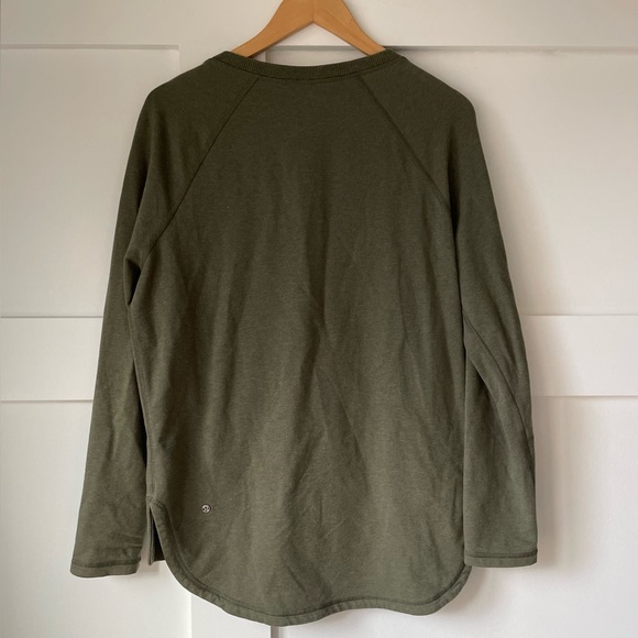 Lululemon • After Asana Pullover Sweatshirt Fatigue Green • size 6 - Picture 5 of 12
